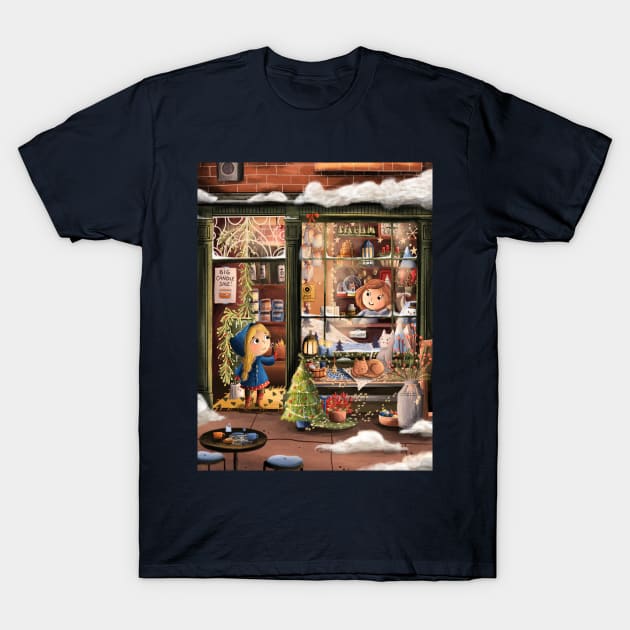 Christmas Shop T-Shirt by Dogwoodfinch